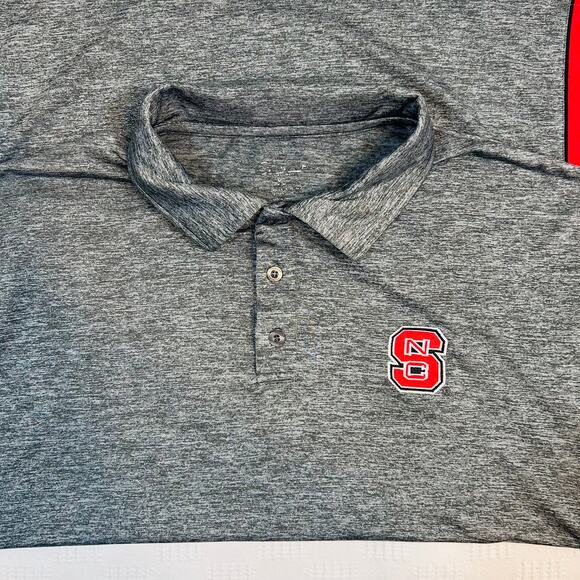 NC State Wolfpack Mens XL Polo ChiliWear Gray Red 100% Polyester - Picture 4 of 9